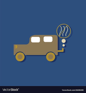 Flat icon design collection car and smoke in vector image