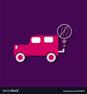Flat icon design collection car and smoke in vector image