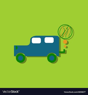 Flat icon design collection car and smoke in vector image