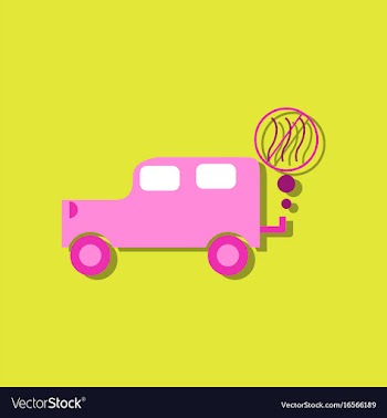 Flat icon design collection car and smoke in vector image