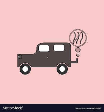 Flat icon design collection car and smoke vector image