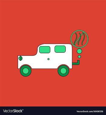 Flat icon design collection car and smoke vector image