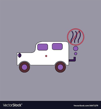 Flat icon design collection car and smoke vector image