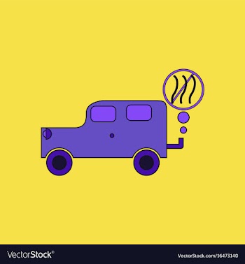 Flat icon design collection car and smoke vector image