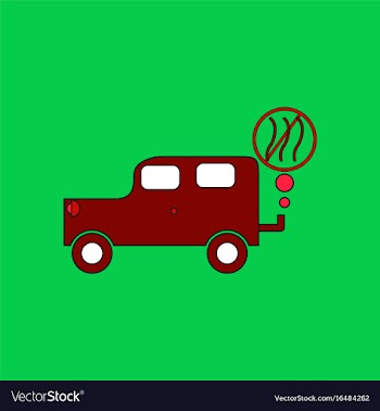 Flat icon design collection car and smoke vector image
