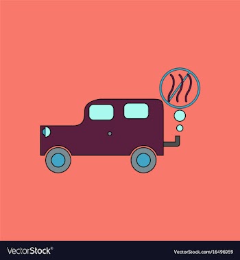 Flat icon design collection car and smoke vector image