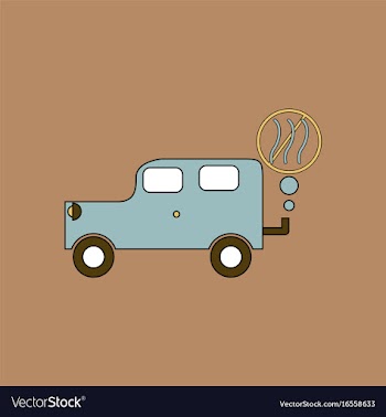 Flat icon design collection car and smoke vector image