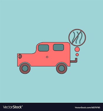 Flat icon design collection car and smoke vector image