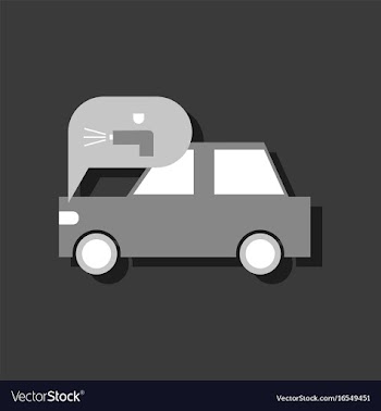 Flat icon design collection car and sound signal vector image