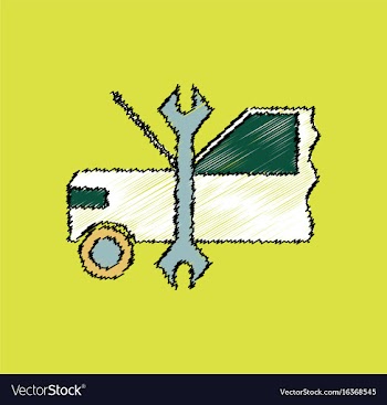Flat icon design collection car and tool in vector image