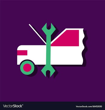 Flat icon design collection car and tool in vector image