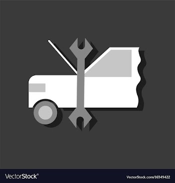 Flat icon design collection car and tool in vector image