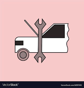 Flat icon design collection car and tool vector image