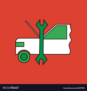 Flat icon design collection car and tool vector image