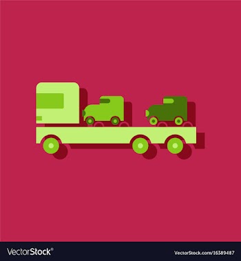 Flat icon design collection car carrier truck vector image