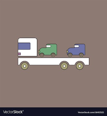 Flat icon design collection car carrier truck vector image
