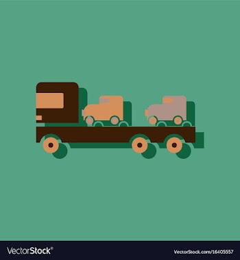 Flat icon design collection car carrier truck vector image