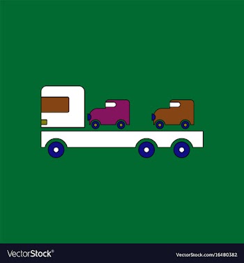 Flat icon design collection car carrier truck vector image