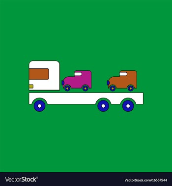 Flat icon design collection car carrier truck vector image