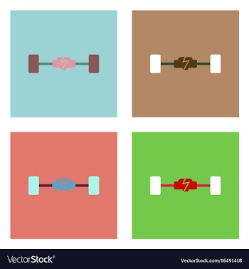 Flat icon design collection car chassis vector image