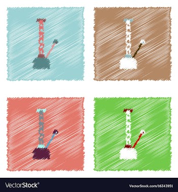 Flat icon design collection car crane in hatching vector image