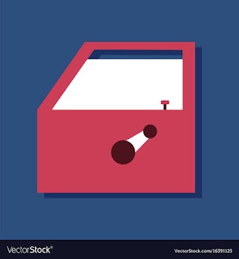 Flat icon design collection car door in sticker vector image