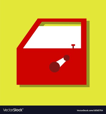 Flat icon design collection car door in sticker vector image