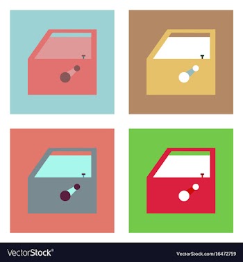 Flat icon design collection car door vector image