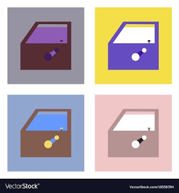 Flat icon design collection car door vector image