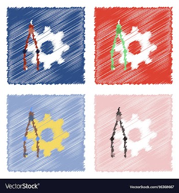 Flat icon design collection car piston and arrows vector image