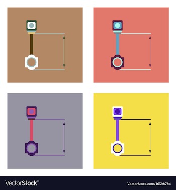 Flat icon design collection car piston and arrows vector image