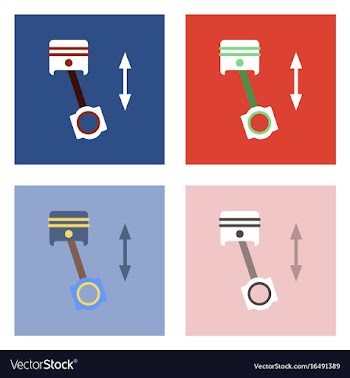Flat icon design collection car piston and arrows vector image