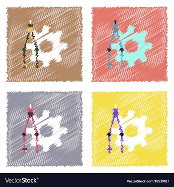 Flat icon design collection car piston and arrows vector image