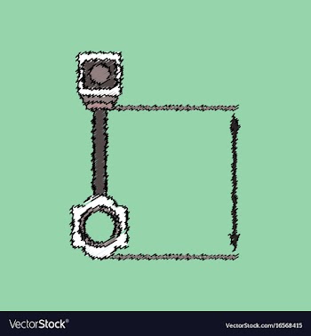 Flat icon design collection car piston and arrows vector image