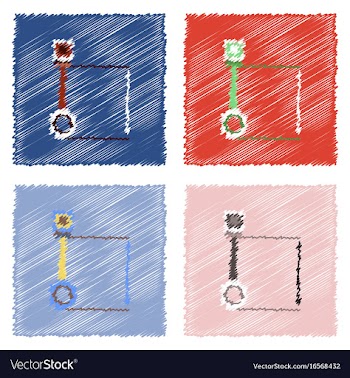 Flat icon design collection car piston and arrows vector image