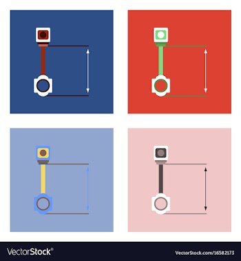 Flat icon design collection car piston and arrows vector image