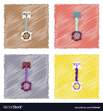 Flat icon design collection car piston in vector image