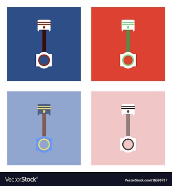 Flat icon design collection car piston vector image
