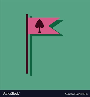 Flat icon design collection cards symbol on flag vector image