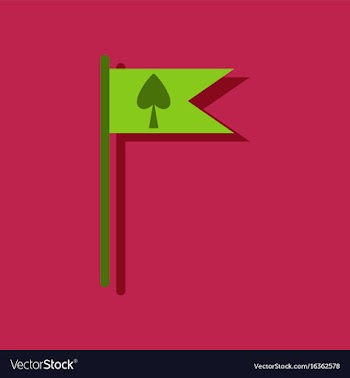 Flat icon design collection cards symbol on flag vector image