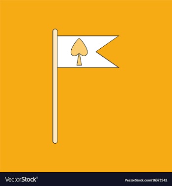 Flat icon design collection cards symbol on flag vector image