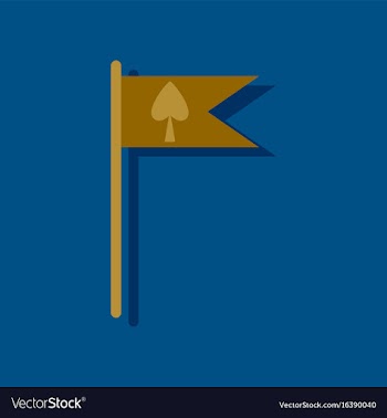 Flat icon design collection cards symbol on flag vector image