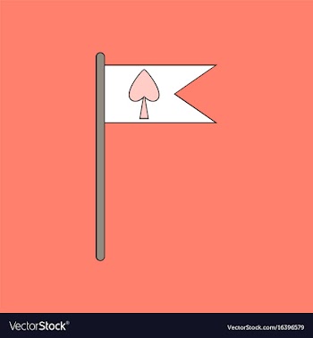 Flat icon design collection cards symbol on flag vector image