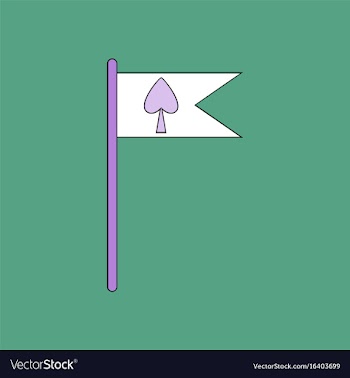 Flat icon design collection cards symbol on flag vector image