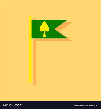 Flat icon design collection cards symbol on flag vector image