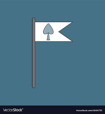 Flat icon design collection cards symbol on flag vector image