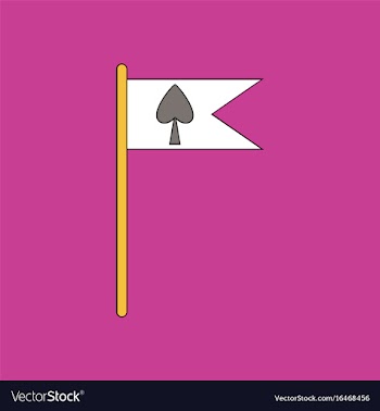 Flat icon design collection cards symbol on flag vector image
