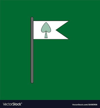 Flat icon design collection cards symbol on flag vector image