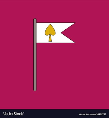 Flat icon design collection cards symbol on flag vector image