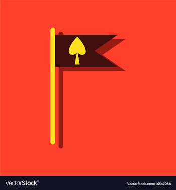 Flat icon design collection cards symbol on flag vector image